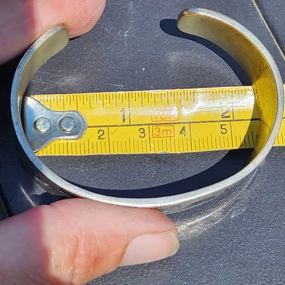 Vintage old sterling silver Native American Mexican? cuff bracelet ename… - Picture 6 of 8